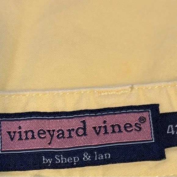 Vineyard Vines Men's YellowFlat Front Shorts - Picture 2 of 4